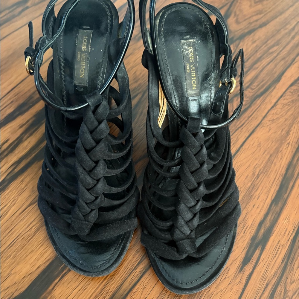 Louis Vuitton Black Braided Heels